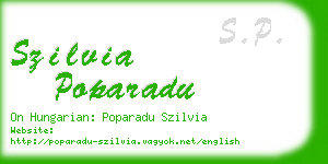 szilvia poparadu business card